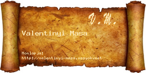 Valentinyi Masa névjegykártya